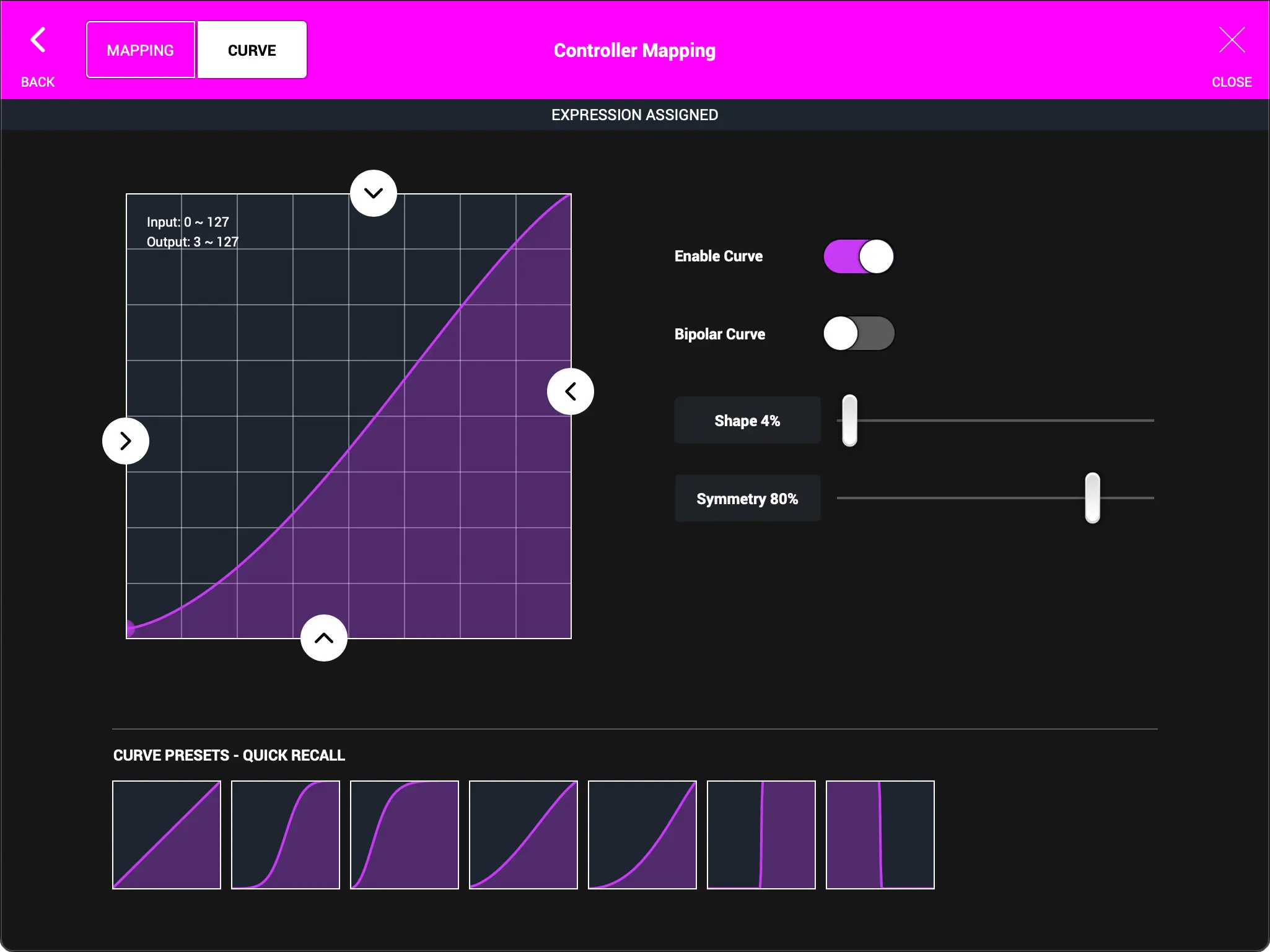 MIDI Mapping - Curve
